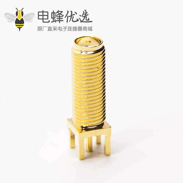 SMA射频接口连接器直式镀金插板接PCB板