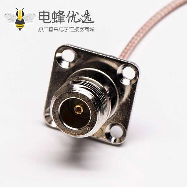 BNC公头转N型母头四孔法兰直式组装线材