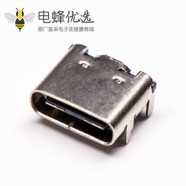 usb2.0 type-c接口弯式90度单排smt接PCB板