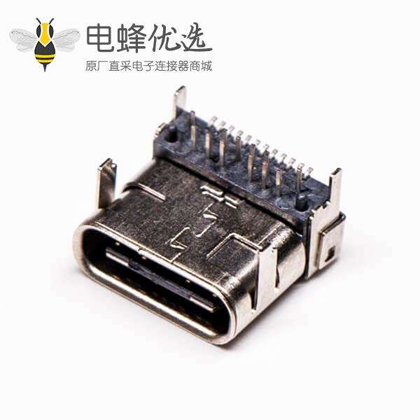 usb和type c接口弯式90度插板母头贴板
