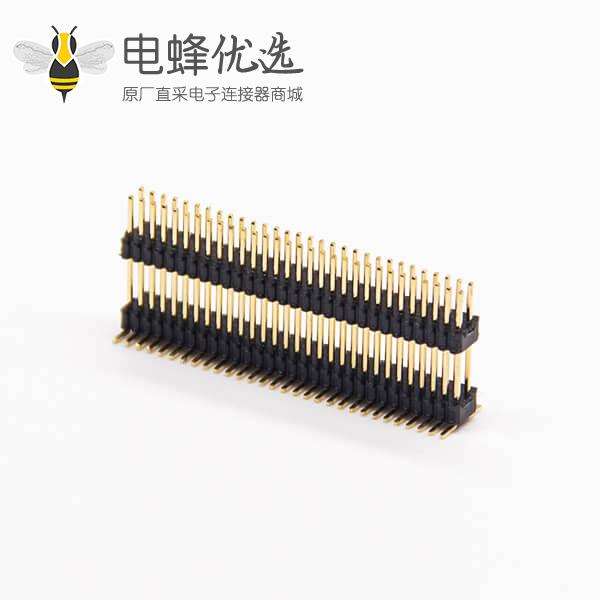 排针连接器公座直式180度0.8&times;1.38PH 2&times;30PIN双塑贴板