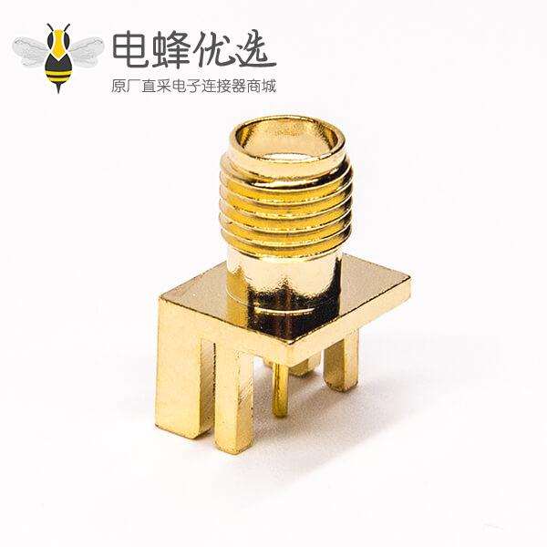射频同轴连接器sma边缘卡板式母头直式接PCB板