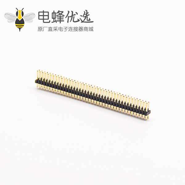 双排直插1.27针2&times;40PIN直式180度双排穿孔式