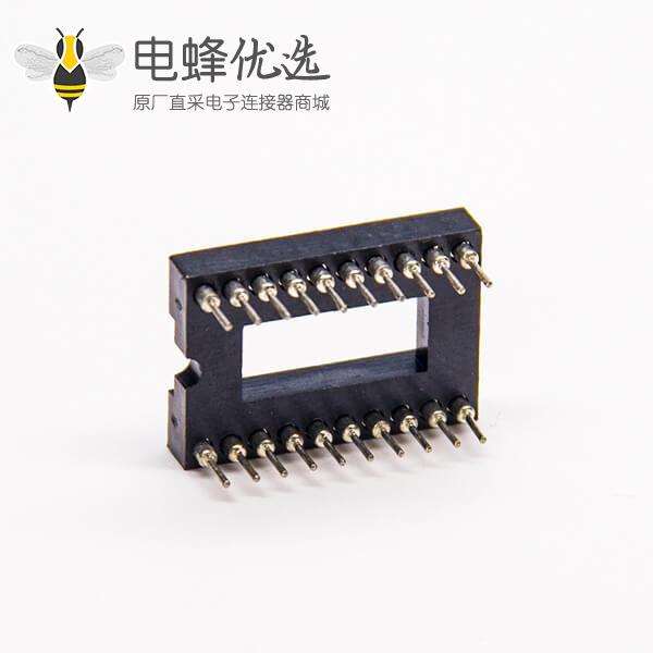 双排圆孔母座直插式20pin内金外锡间距1.778mm