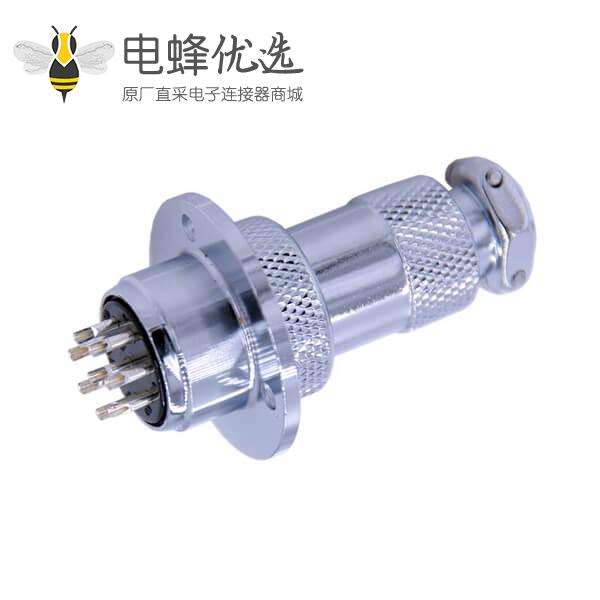 法兰式连接器GX20 8芯三孔法兰大圆盘公母连接器