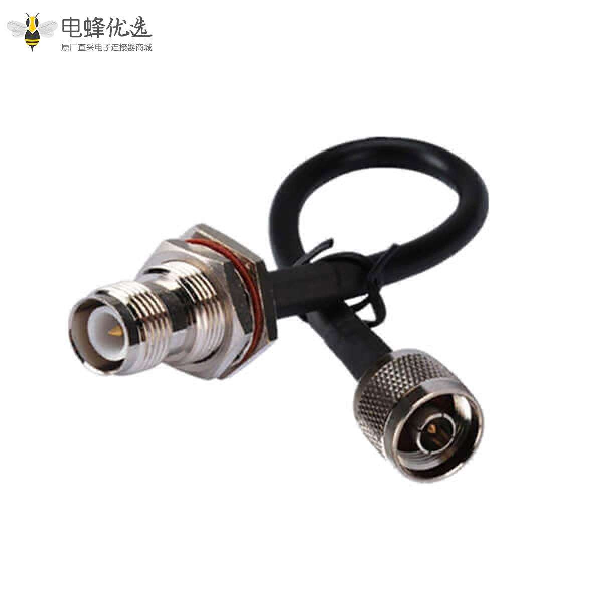 TNC连接器反极防水母头转N公头RG58组装线束10CM