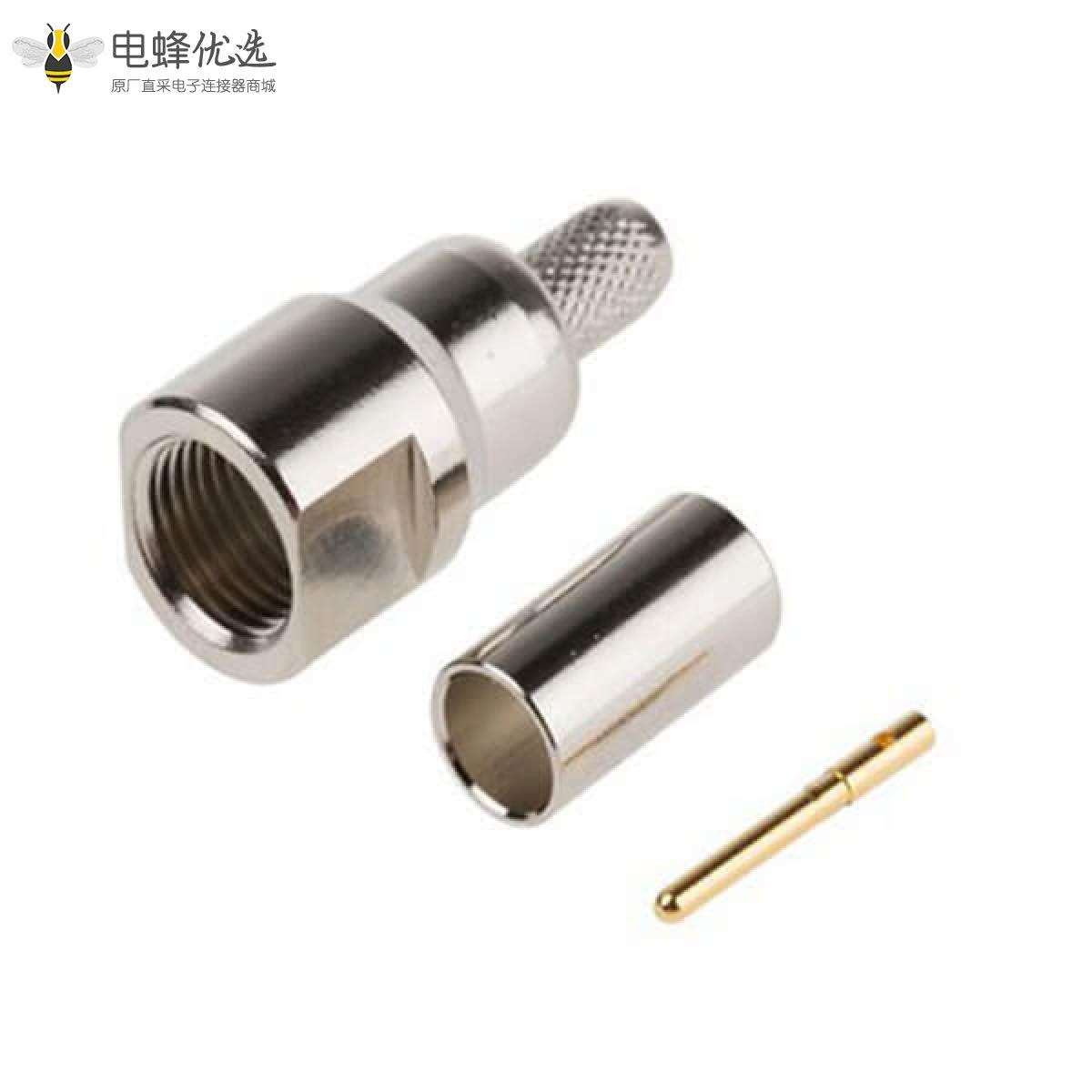 FME连接器插头直式电缆安装压接端子50&Omega;接RG141 A/U