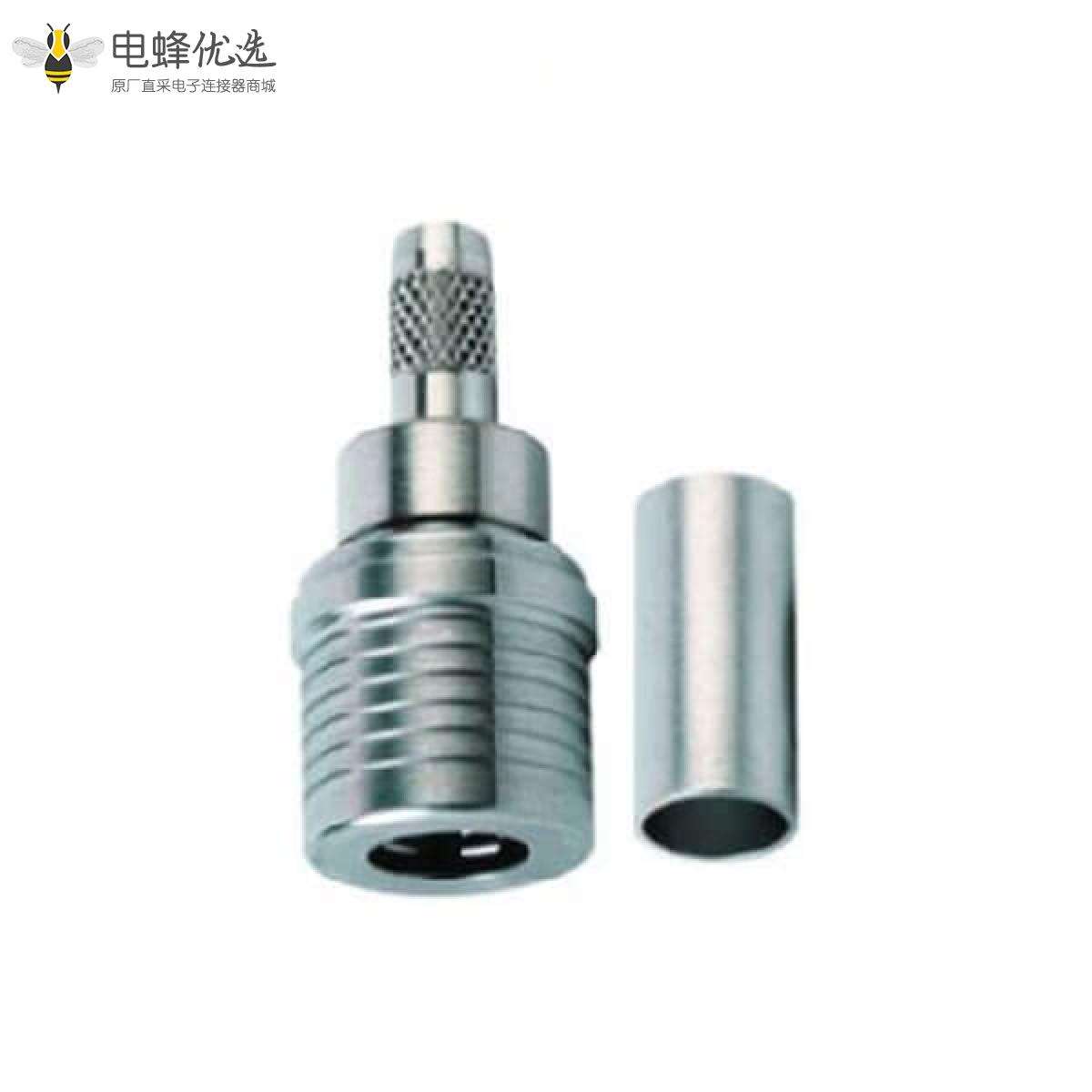 QMA焊接端接50&Omega;电缆安装连接器插头压接接线RG58 C/U