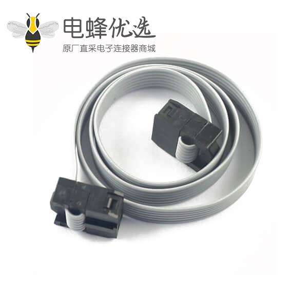 &nbsp;2.54mm间距排线2x3Pin6针6线IDC扁平带状电缆长度40cm连接器