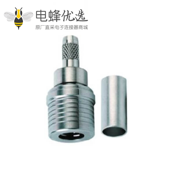 QMA焊接端接50&Omega;电缆安装连接器插头压接接线RG58 C/U