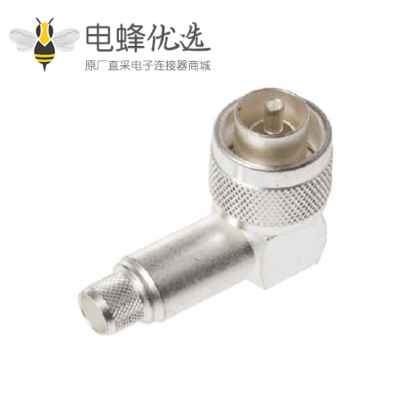 N型50&Omega;直角电缆安装连接器插头压接端子11GHz
