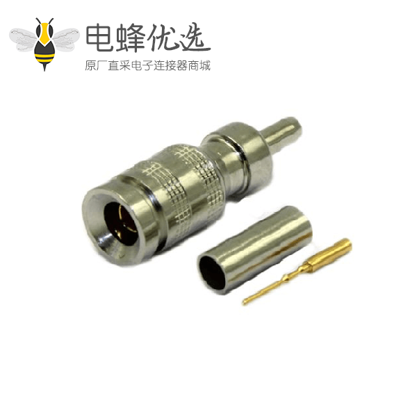 1.0 / 2.3连接器直75&Omega;插头压接端接电缆安装微型隔板配件卡入式