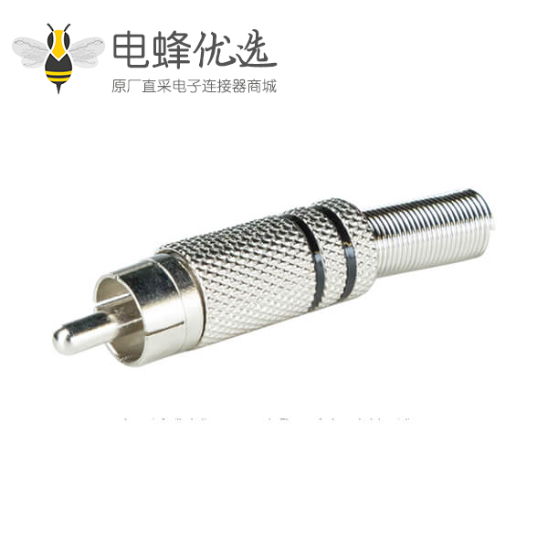 RCA接头AUX公头直式金属外壳接线