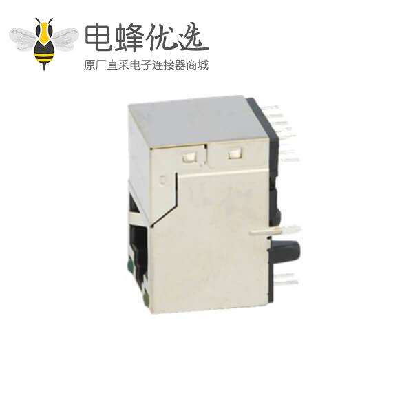 R45网口灯黄绿色母头带屏蔽电脑网络接口插座