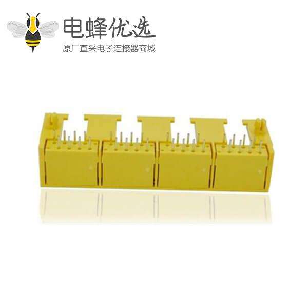 RJ45网络接口插座母座四联口全塑90度8P8C 1*4 不带灯