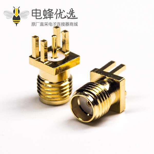 sma接头卡板式直式面板安装接PCB板镀金