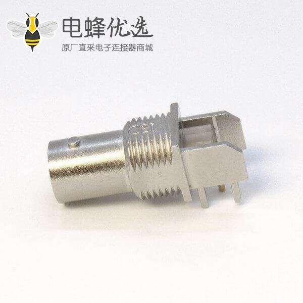弯式BNC连接器母头PCB板5.2mm 穿孔式75欧姆