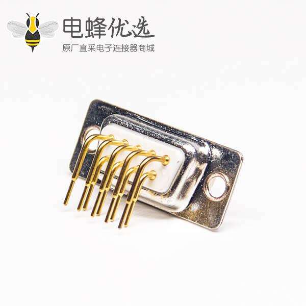 DB连接器9pin弯式母头插板式接PCB板白色胶芯