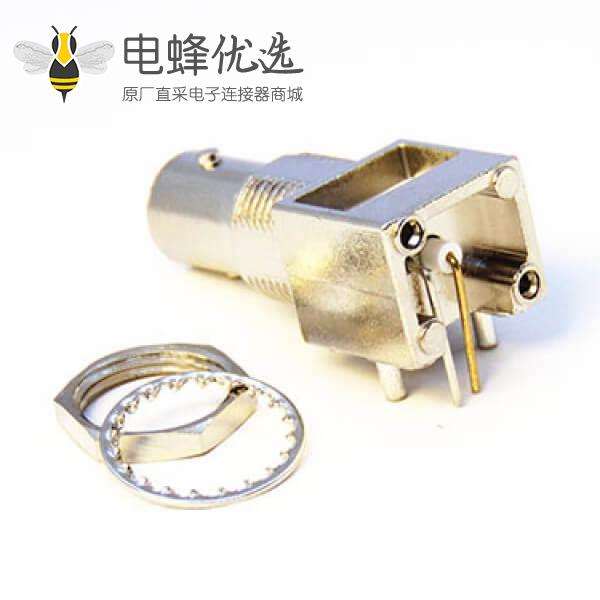 穿墙BNC连接器同轴射频弯式母头面板安装