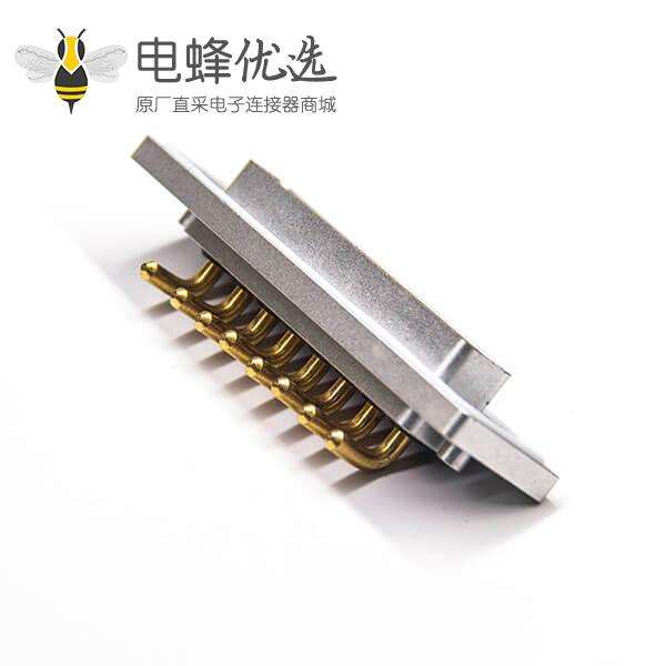 8w8防水铝合金外壳防水大电流D-sub 8W8 公头弯头插板带蓝色防水圈