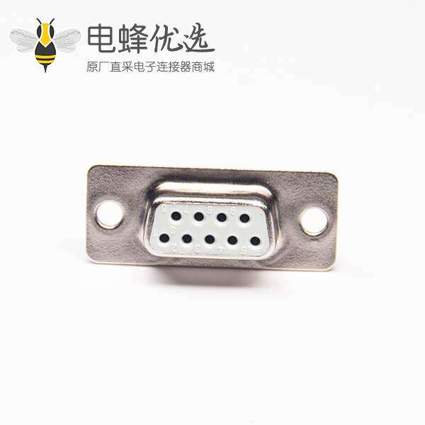 D sub9 PIN 母座白胶冲针180度插板