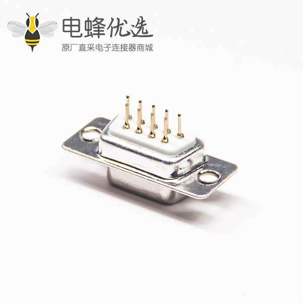 D sub9 PIN 母座白胶冲针180度插板
