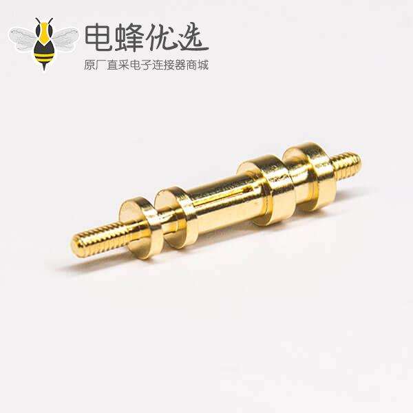 铜镀金端子CNC铜车件直式镀金带螺纹