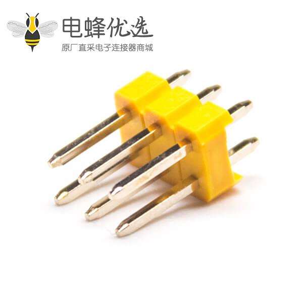 双列排针180度黄色塑胶6Pin插板2.54mm间距10pcs