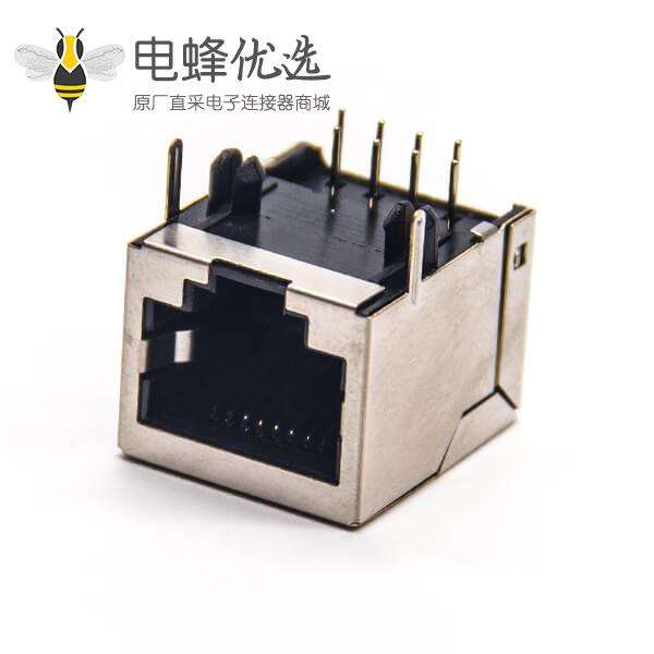 网络接头屏蔽rj45半包弯式8p8c插PCB板