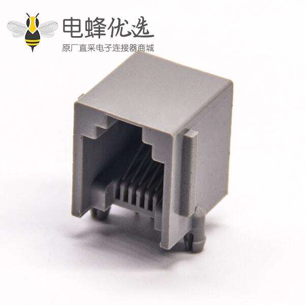 rj12端口弯式全塑不带屏蔽网络端口插PCB板