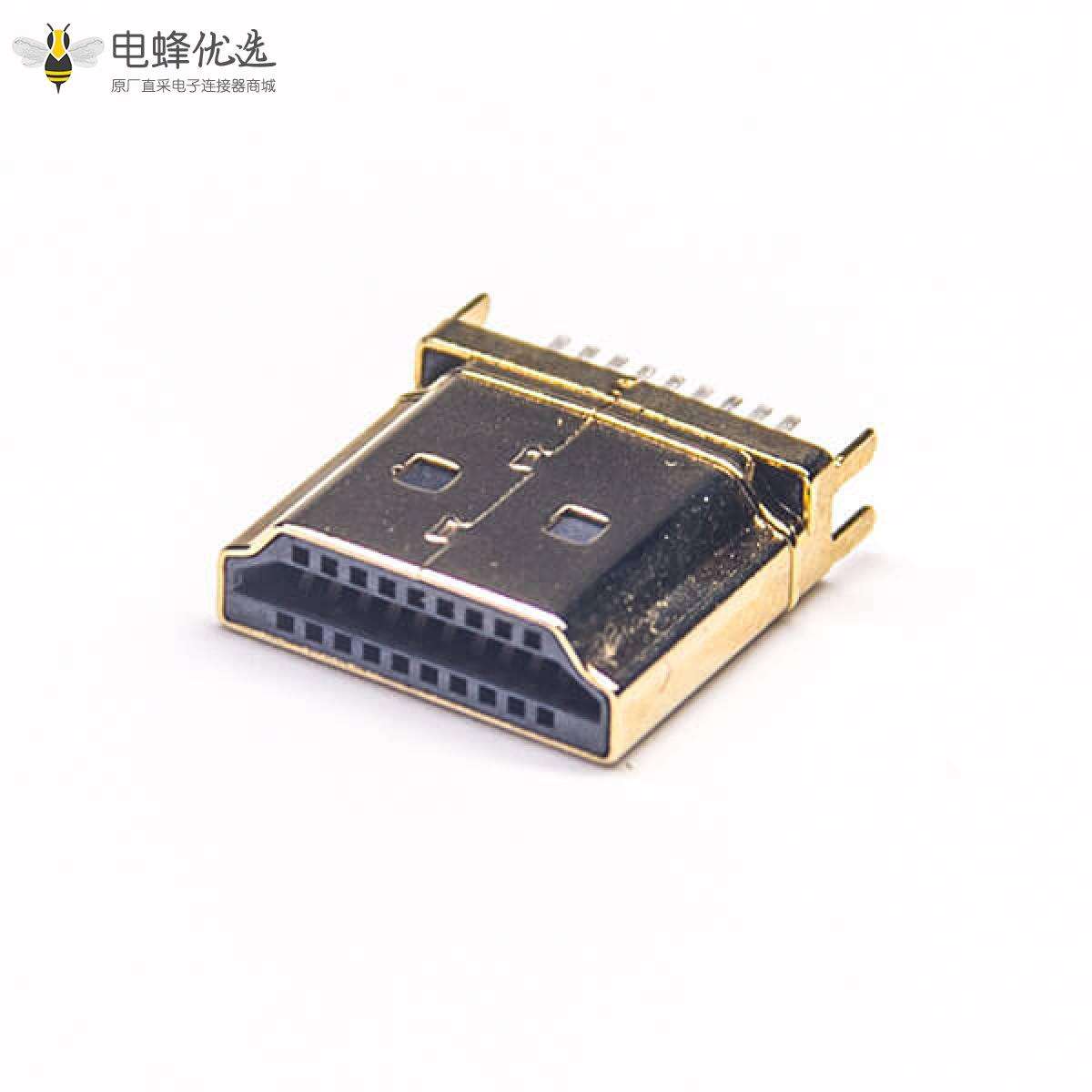 HDMI公座接头19p直角180度4个角