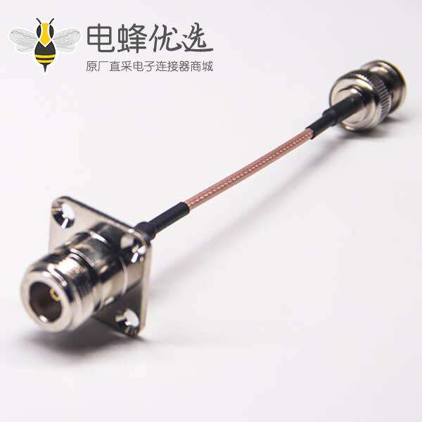 n母头四方连接器转bnc直式公头射频线