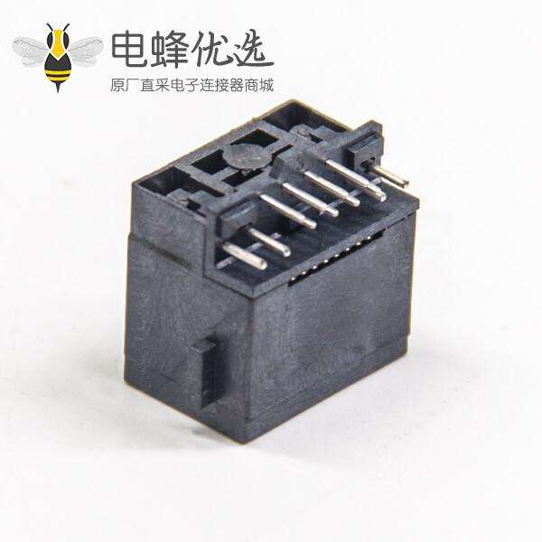 rj45带灯插座全塑弯式8p8c插件不带屏蔽穿孔式