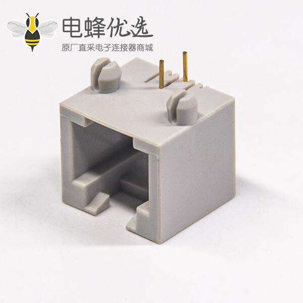 rj11连接器6p2c弯式全塑插pcb板网络模块化连接器