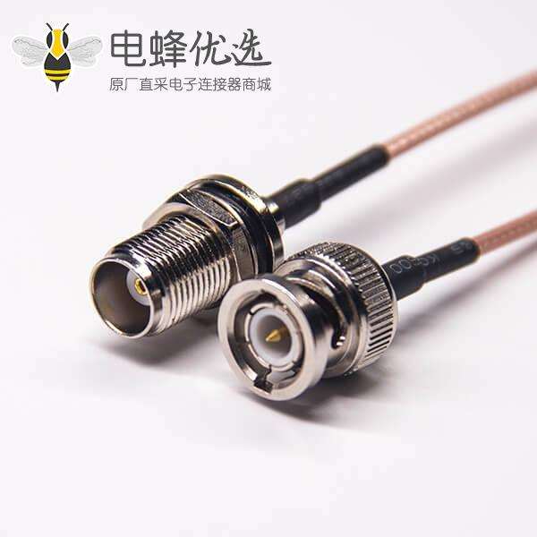 tnc接头防水前锁板母头转bnc公头接RG316组装线材