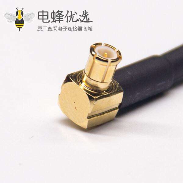 F型连接器母头直式双铣边转MCX弯式公头接RG174线