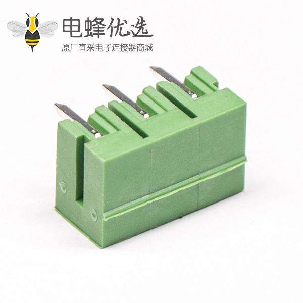 3pin绿色端子90度弯式PCB板穿孔式插拔式对接端子