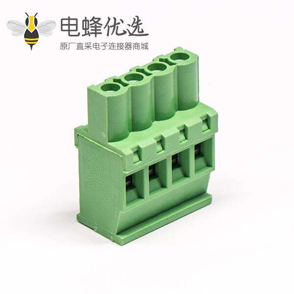 插拔接线端子直式带4个螺钉式的插拔式接线端子绿色