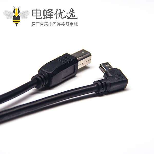 mini&nbsp;usb&nbsp;type&nbsp;b线材双公头usb b直式转mini usb左弯头