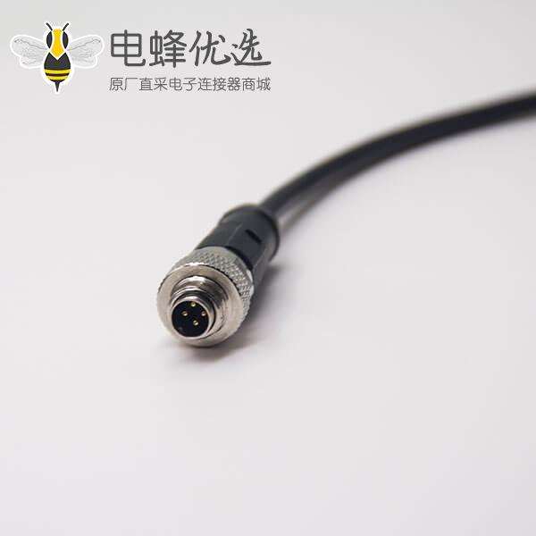 4芯电缆连接器直式公转母组装电缆接头