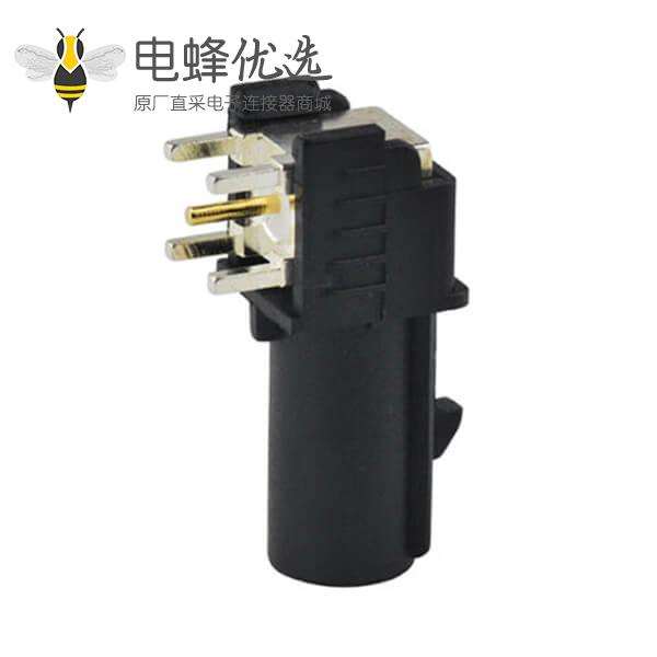 Fakra连接器PCB板安装A型弯式公头RF系列黑色卫星收音机WIFI用连接器