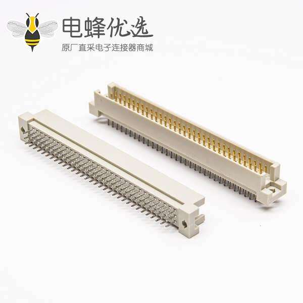 DIN41612欧式插座 节距2.54 96芯（A+B+C）180度直插 公头插孔式接PCB板安装