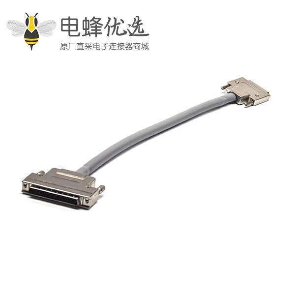 SCSI68芯连接器 HPDB公转母直式螺丝锁连接线1米
