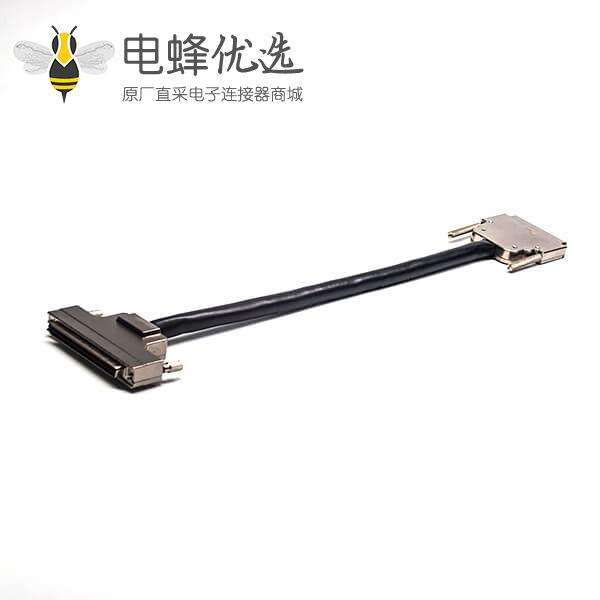 SCSI 100P连接器HPDB公转母直式插头插座螺丝锁电缆1米