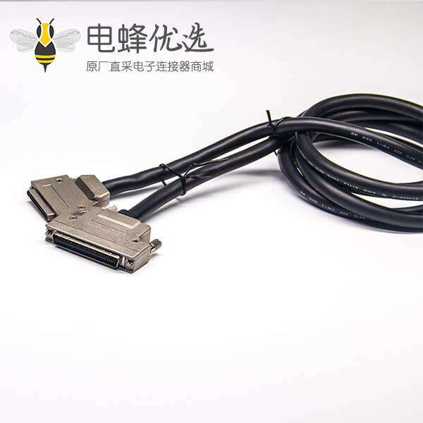 68Pin SCSI线HPCN公头转VHDCI型68芯公头双边线锌合金外壳组装线2米