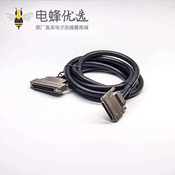 68Pin SCSI线HPCN公头转VHDCI型68芯公头双边线锌合金外壳组装线2米