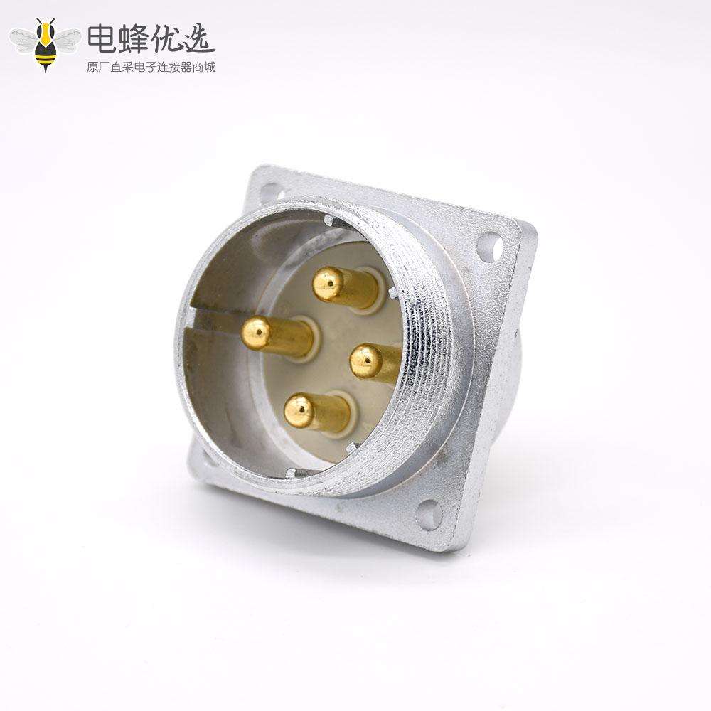 4芯插座P48公头直式四孔法兰连接器