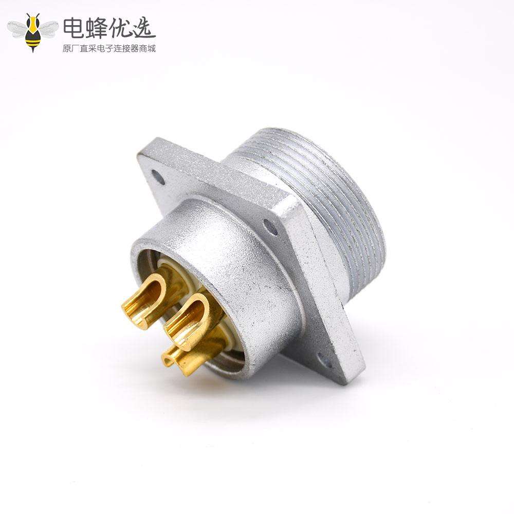 3芯航空插座P48公头直式4孔法兰连接器