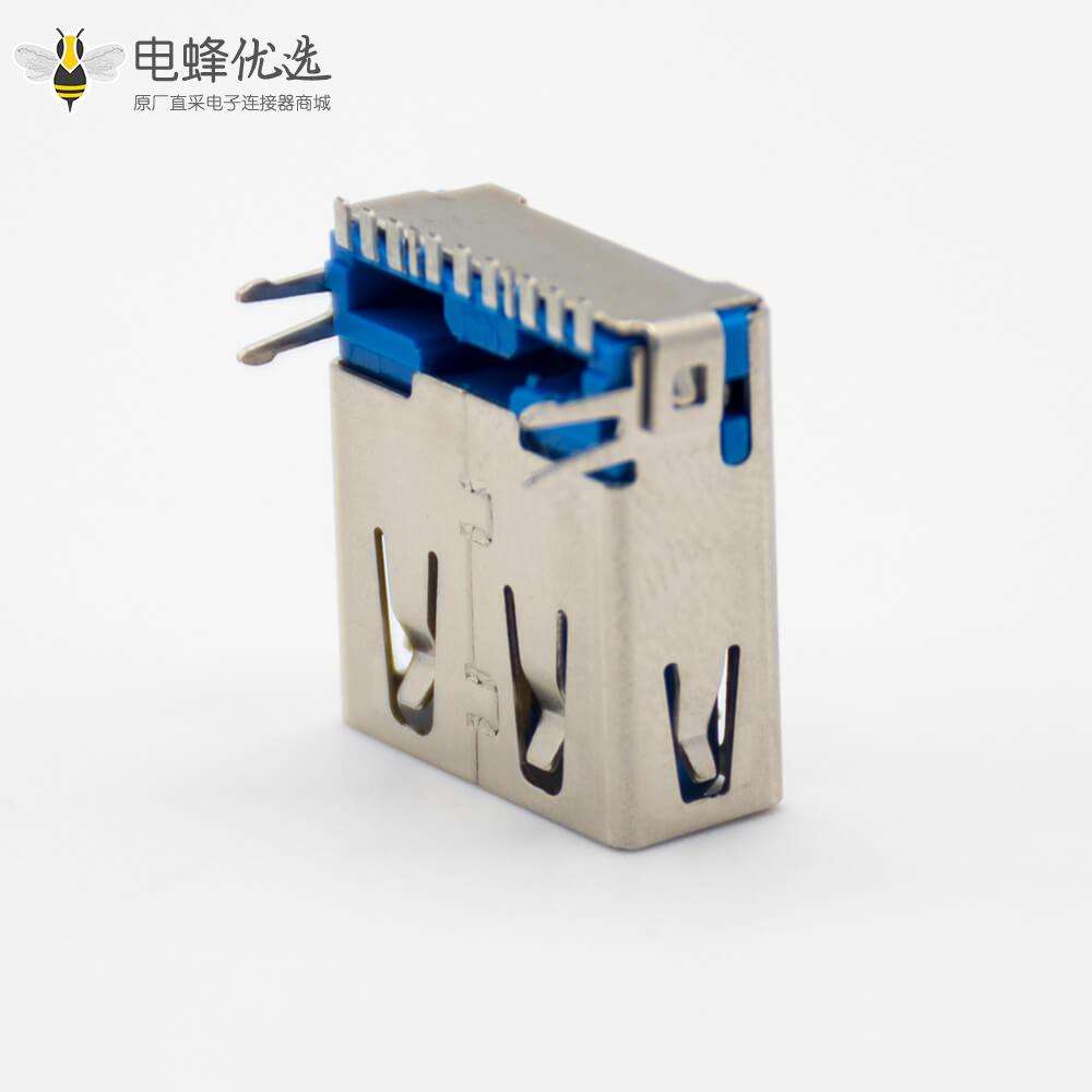 USB typeA 母口3.0直式9芯贴板带鱼叉脚