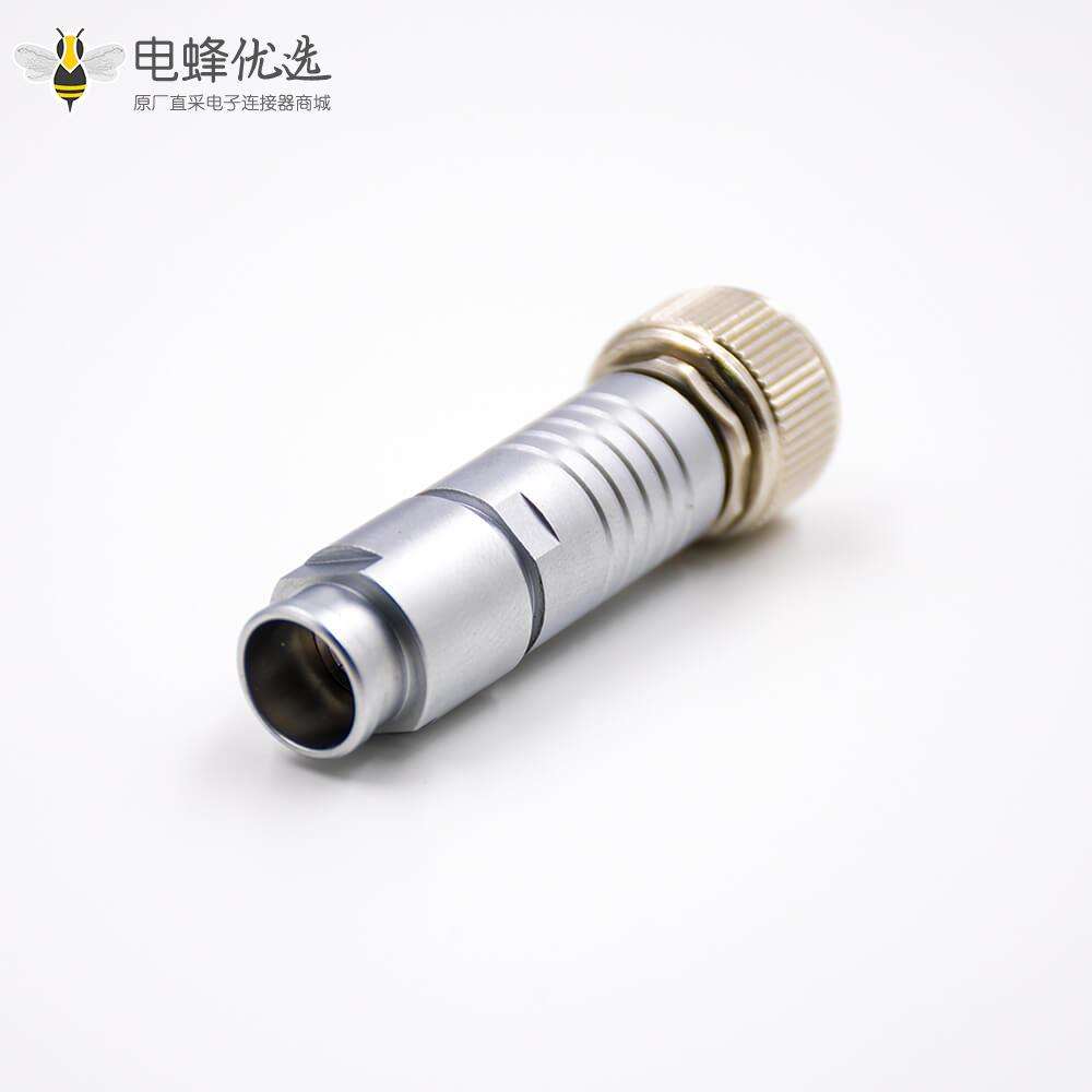 M12插头5芯防水A扣母头直式组装接头金属线连接器接线带屏蔽